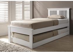 3ft single pure white guest bed frame with trundle bed underneath 1